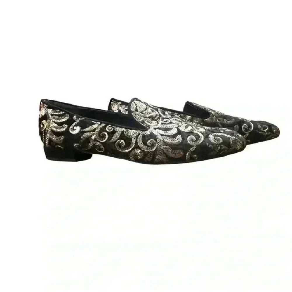 Stuart Weitzman Runatab Black Sequin Loafer